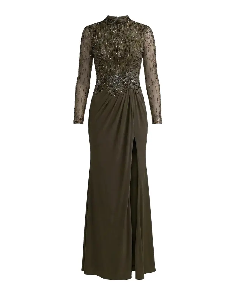 Embellished Jersey Column Gown