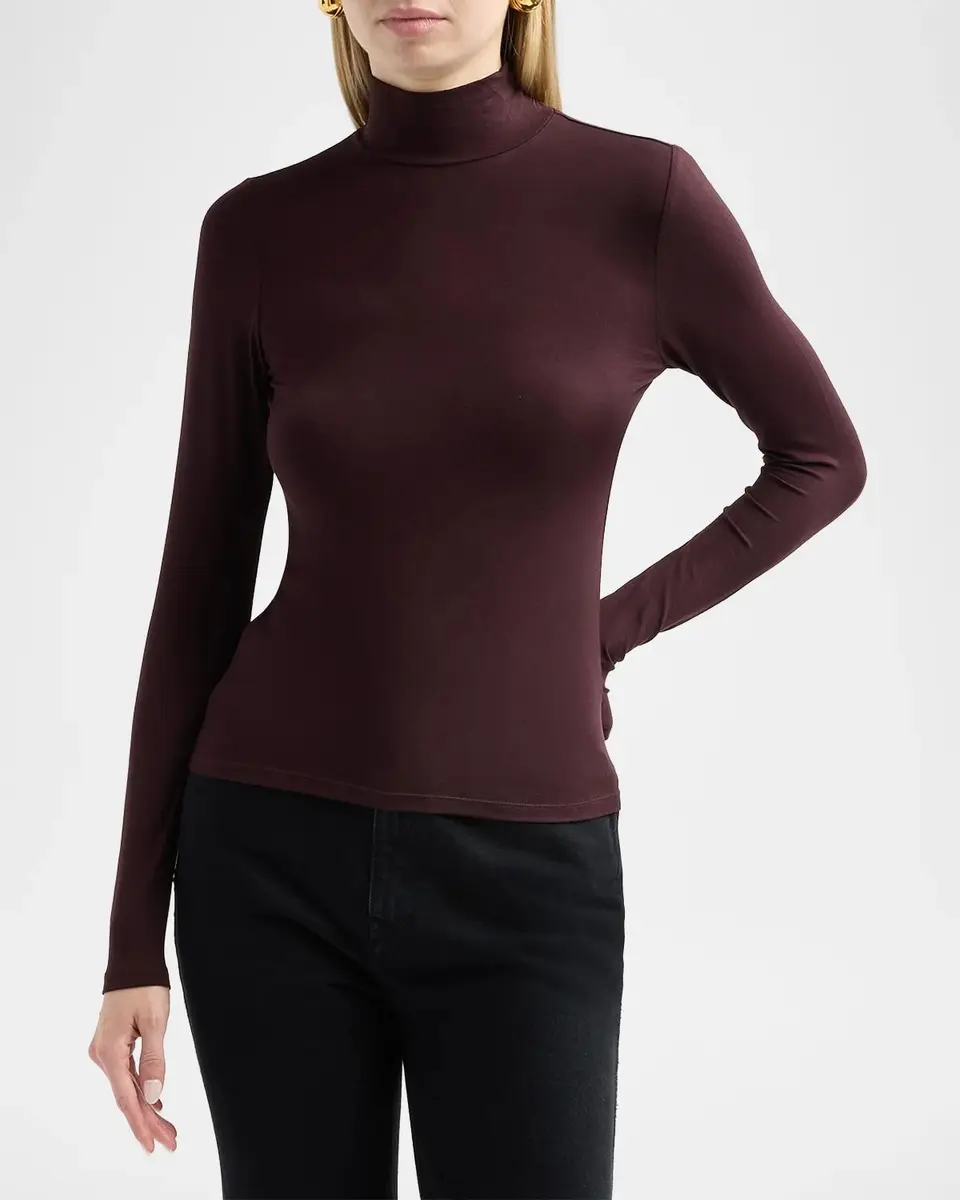 MAJESTIC FILATURES Soft Touch Crop Mock Turtleneck Top | Thumbnail 4 MAJESTIC FILATURES Soft Touch Crop Mock Turtleneck Top | Thumbnail 4