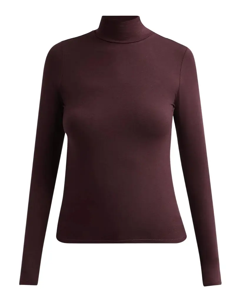 MAJESTIC FILATURES Soft Touch Crop Mock Turtleneck Top