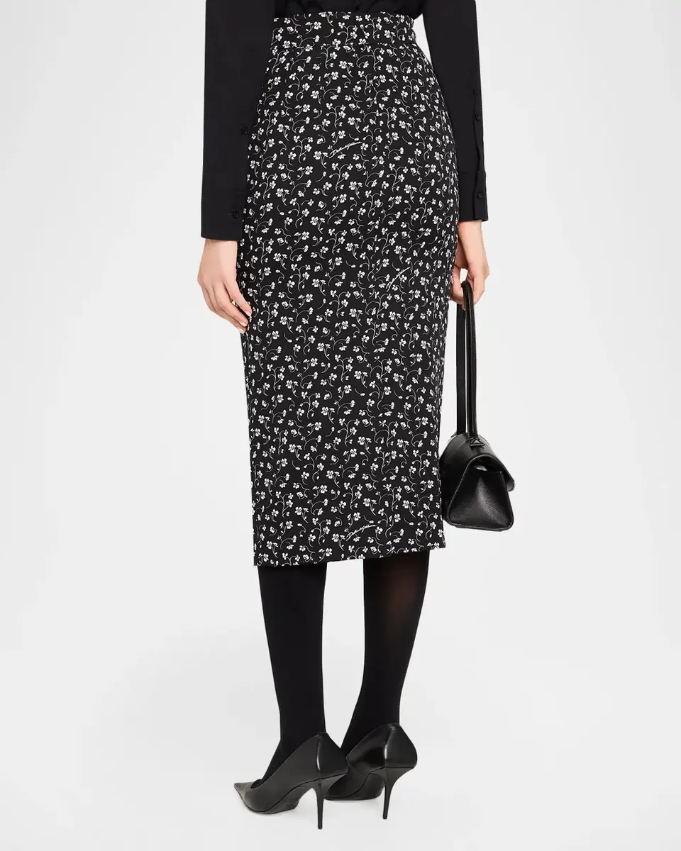 Dolce & Gabbana Floral-Print Silk Charmeuse Midi Skirt | Thumbnail 3 Dolce & Gabbana Floral-Print Silk Charmeuse Midi Skirt | Thumbnail 3