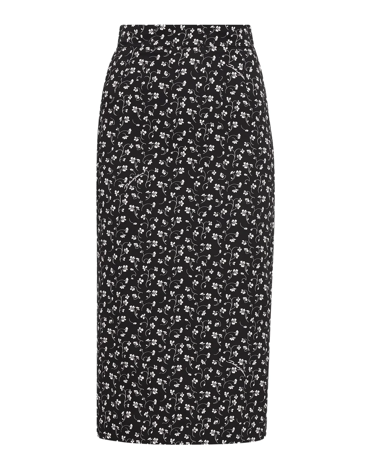 Floral-Print Silk Charmeuse Midi Skirt
