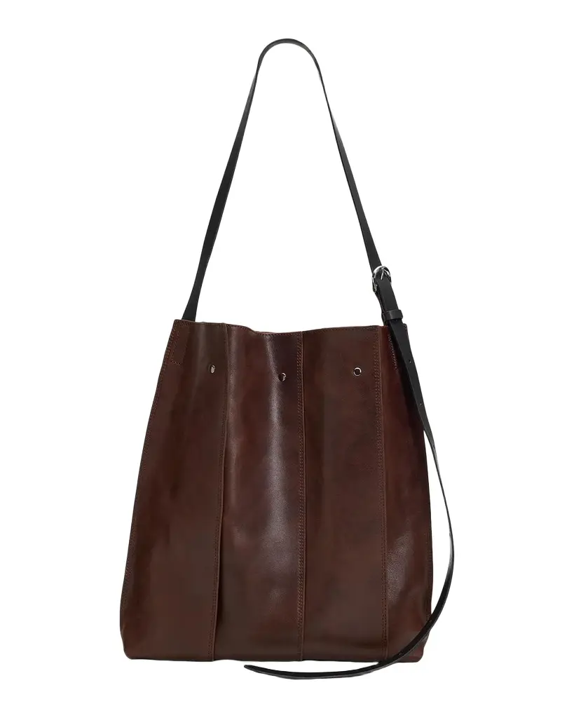 Issey Miyake Men's Leather Pleats Shoulder Bag