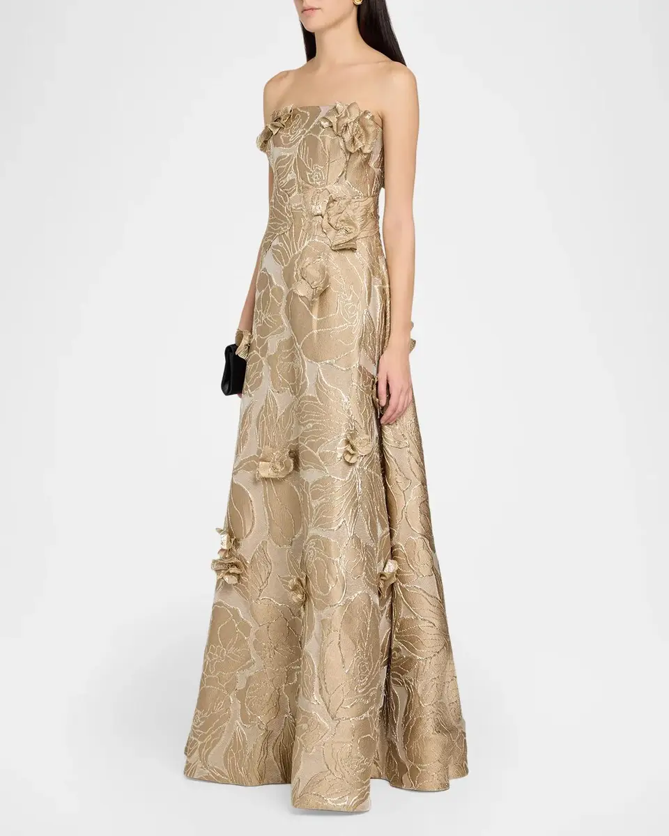 Rene Ruiz Collection Strapless 3D Floral Gown | Thumbnail 4 Rene Ruiz Collection Strapless 3D Floral Gown | Thumbnail 4