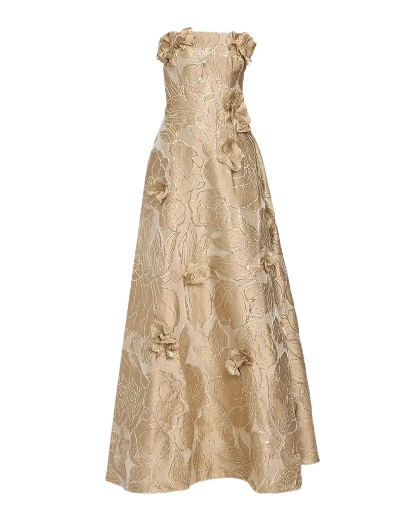 Strapless 3D Floral Gown Strapless 3D Floral Gown