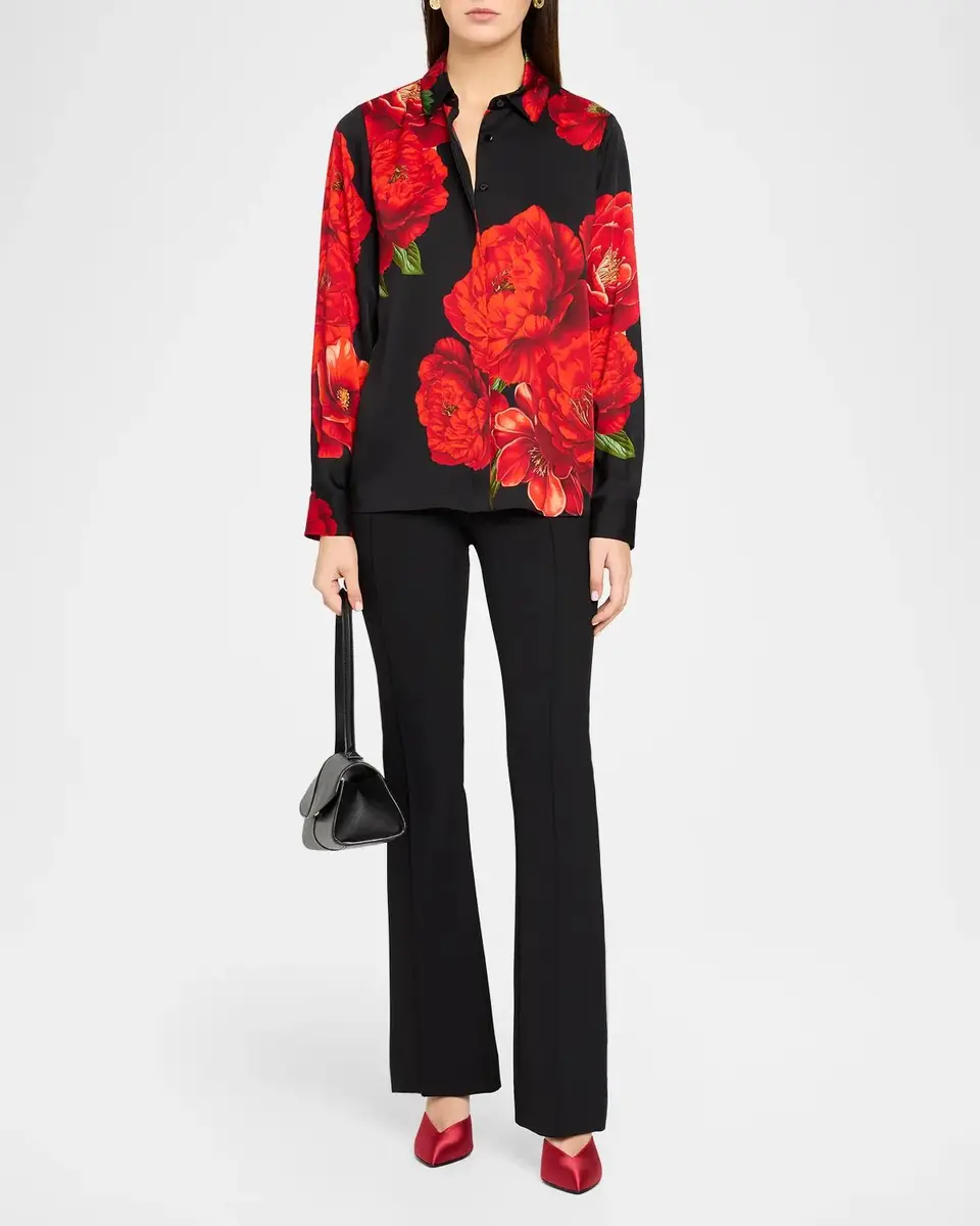 Elie Tahari The Shae Floral Silk-Viscose Shirt | Thumbnail 2 Elie Tahari The Shae Floral Silk-Viscose Shirt | Thumbnail 2
