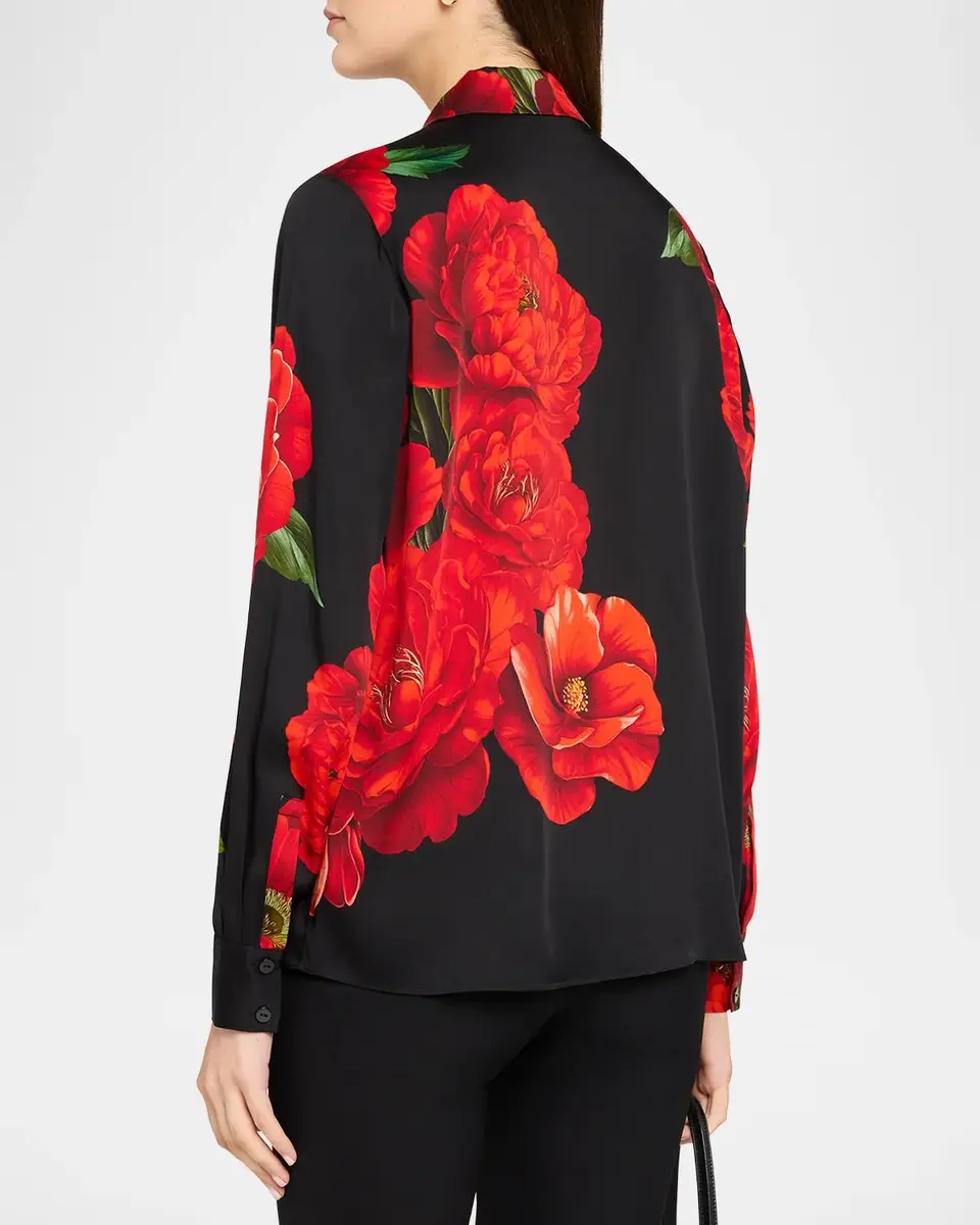 Elie Tahari The Shae Floral Silk-Viscose Shirt | Thumbnail 3 Elie Tahari The Shae Floral Silk-Viscose Shirt | Thumbnail 3