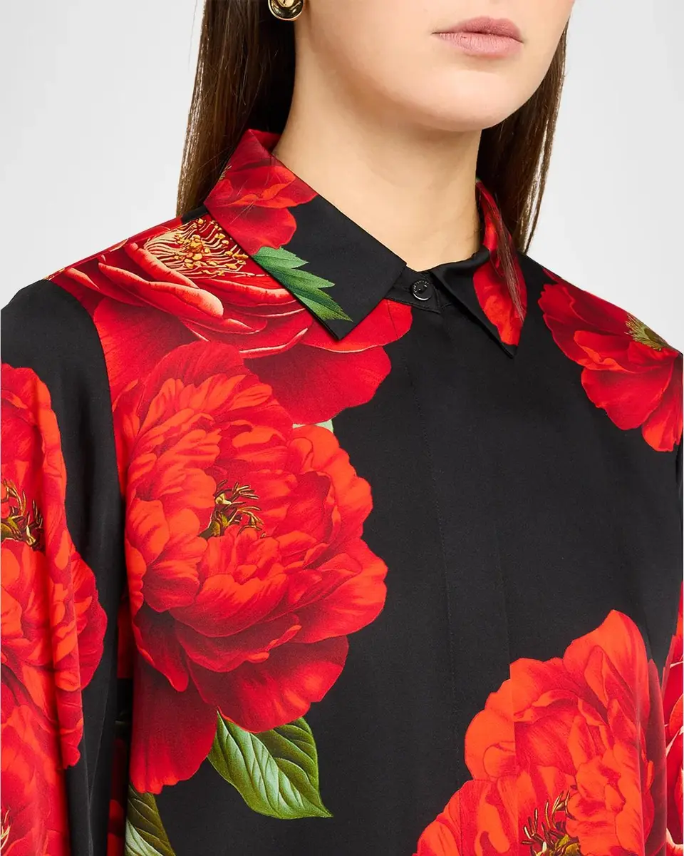 Elie Tahari The Shae Floral Silk-Viscose Shirt | Thumbnail 5 Elie Tahari The Shae Floral Silk-Viscose Shirt | Thumbnail 5