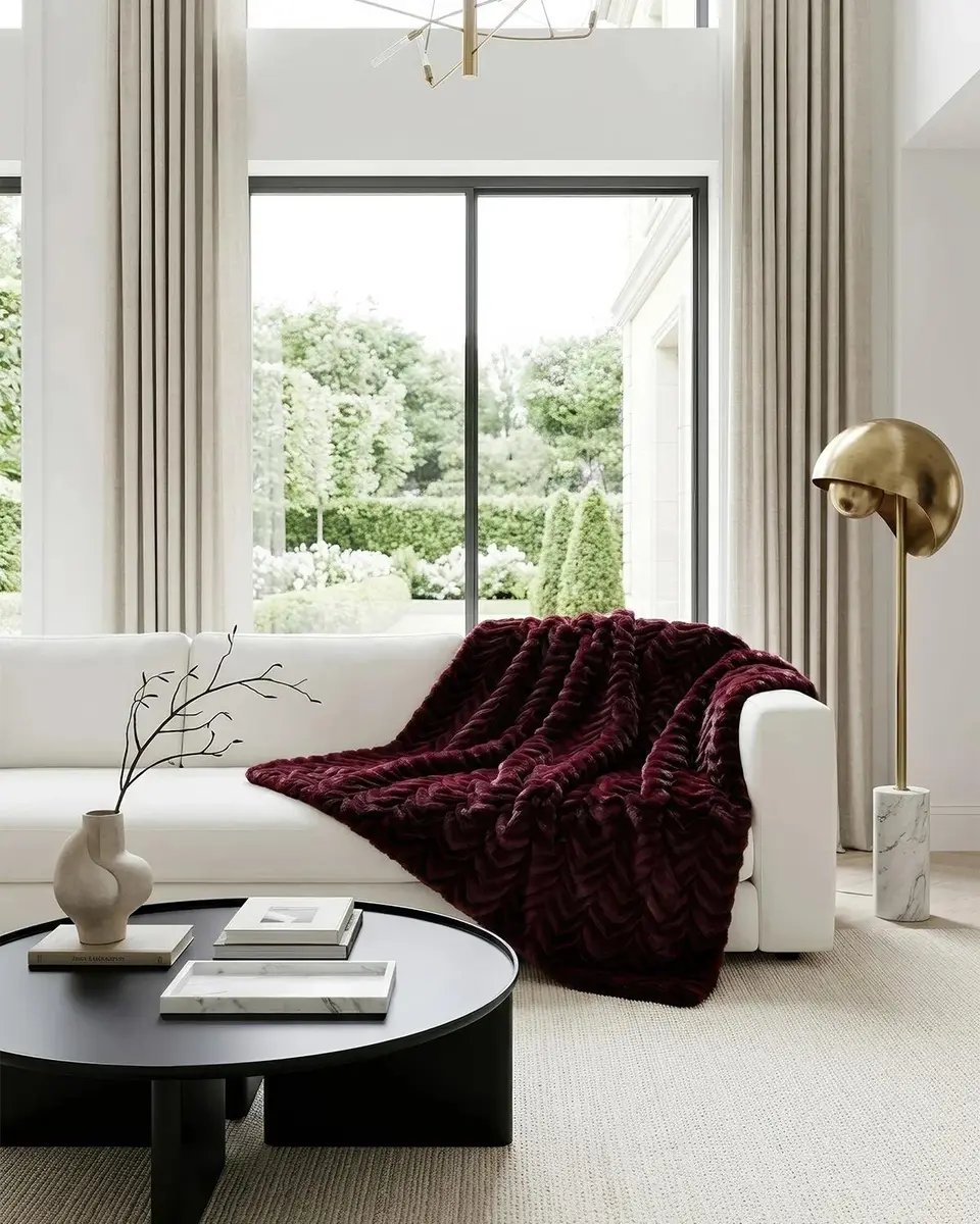 Lyla Grant Chevron Faux Mink Throw, 60" x 72" | Thumbnail 3