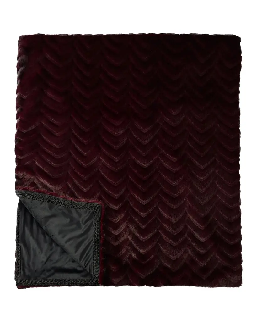 Lyla Grant Chevron Faux Mink Throw, 60" x 72"