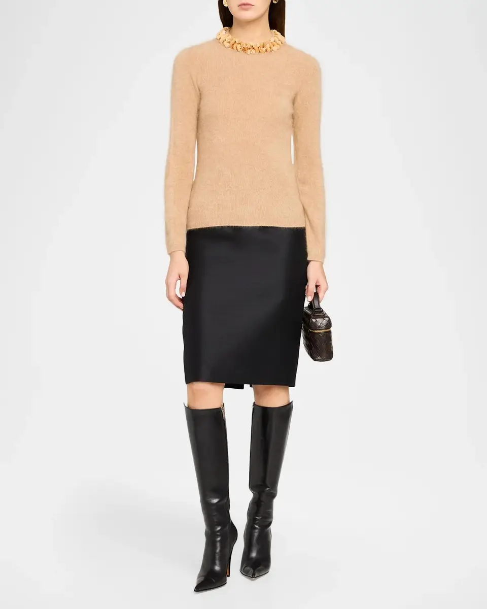 Elie Tahari The Ling Sequin-Trim Fuzzy Knit Sweater | Thumbnail 2 Elie Tahari The Ling Sequin-Trim Fuzzy Knit Sweater | Thumbnail 2