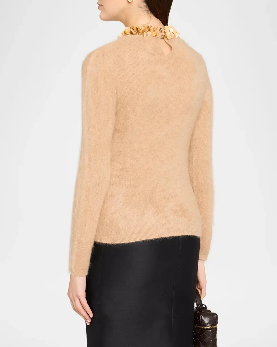 Elie Tahari The Ling Sequin-Trim Fuzzy Knit Sweater | Thumbnail 3 Elie Tahari The Ling Sequin-Trim Fuzzy Knit Sweater | Thumbnail 3