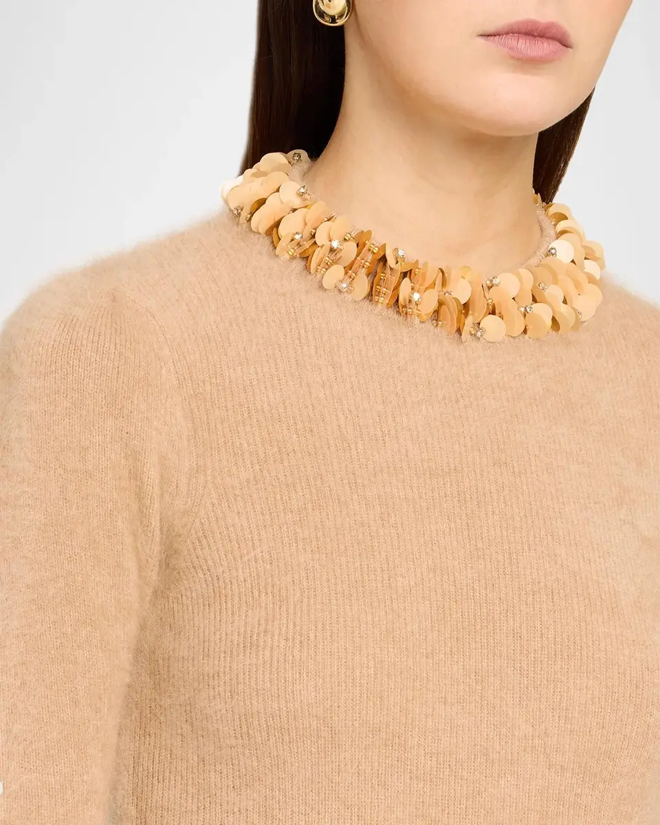 Elie Tahari The Ling Sequin-Trim Fuzzy Knit Sweater | Thumbnail 5 Elie Tahari The Ling Sequin-Trim Fuzzy Knit Sweater | Thumbnail 5