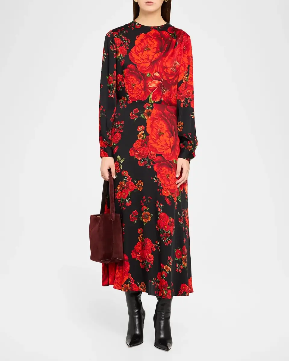 Elie Tahari The Valerie Floral-Print Midi Dress | Thumbnail 2 Elie Tahari The Valerie Floral-Print Midi Dress | Thumbnail 2