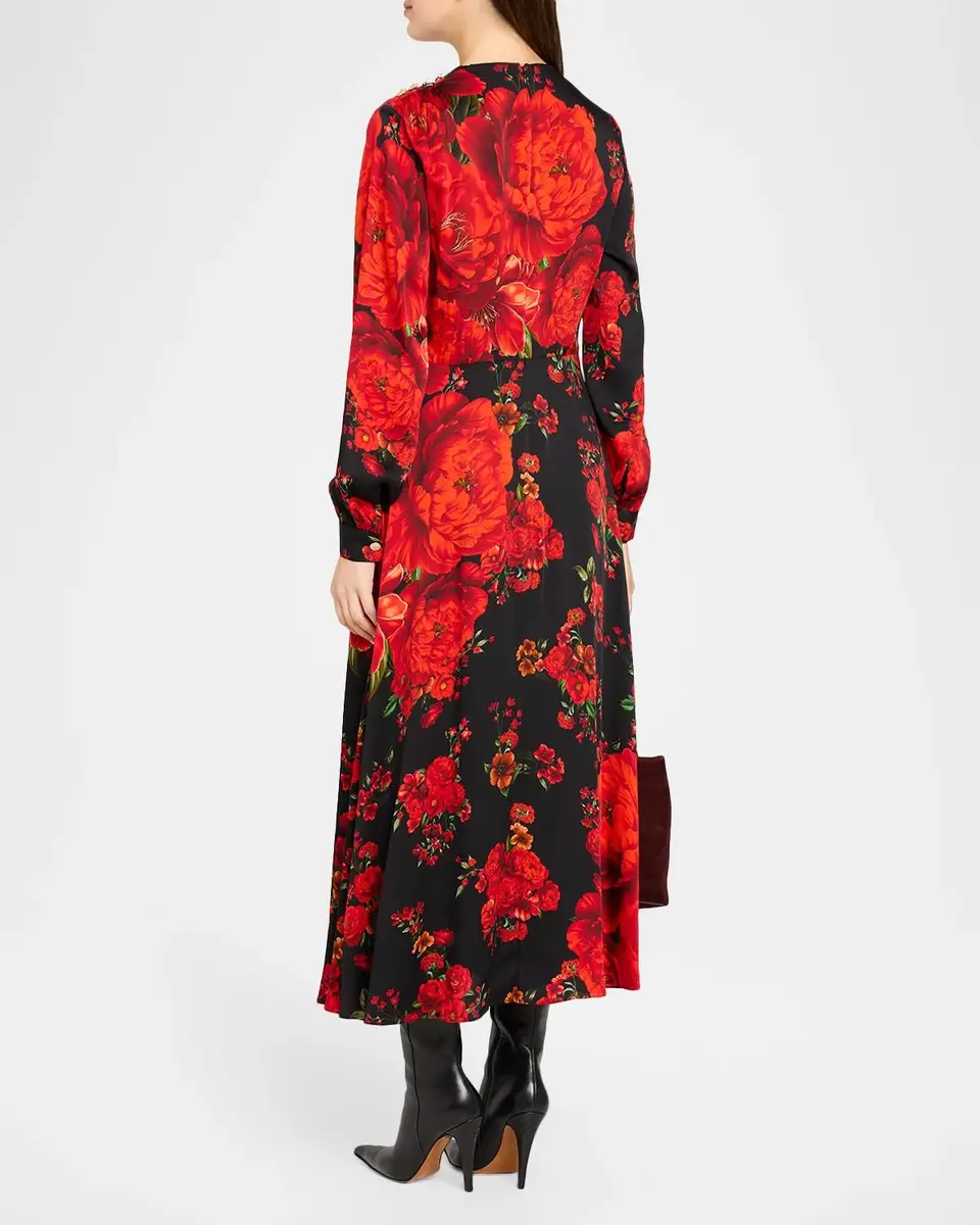 Elie Tahari The Valerie Floral-Print Midi Dress | Thumbnail 3 Elie Tahari The Valerie Floral-Print Midi Dress | Thumbnail 3