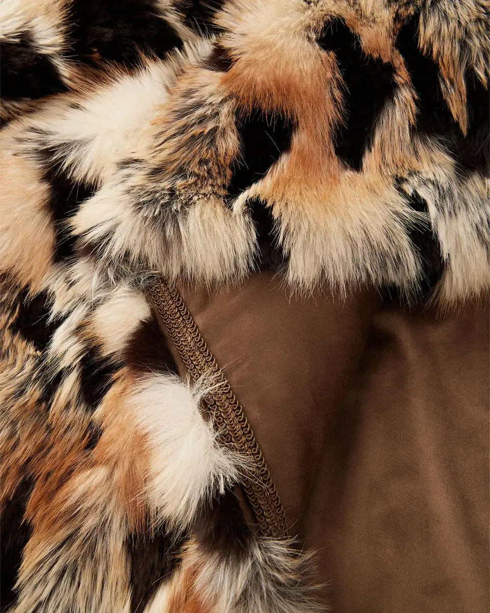 Lyla Grant Leopard-Print Faux Fox Throw, 60" x 72" | Thumbnail 4