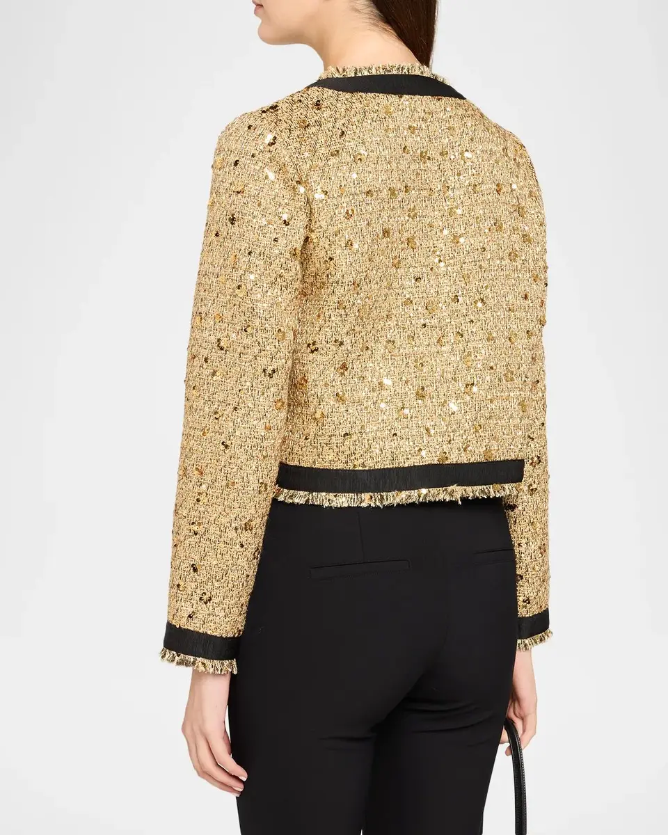 Elie Tahari The Hadley Sequin Tweed Lady Jacket | Thumbnail 3 Elie Tahari The Hadley Sequin Tweed Lady Jacket | Thumbnail 3