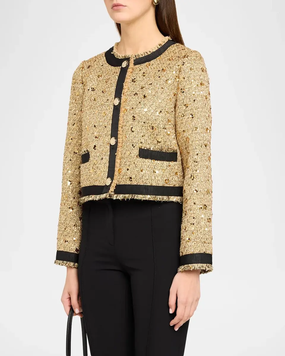 Elie Tahari The Hadley Sequin Tweed Lady Jacket | Thumbnail 4 Elie Tahari The Hadley Sequin Tweed Lady Jacket | Thumbnail 4