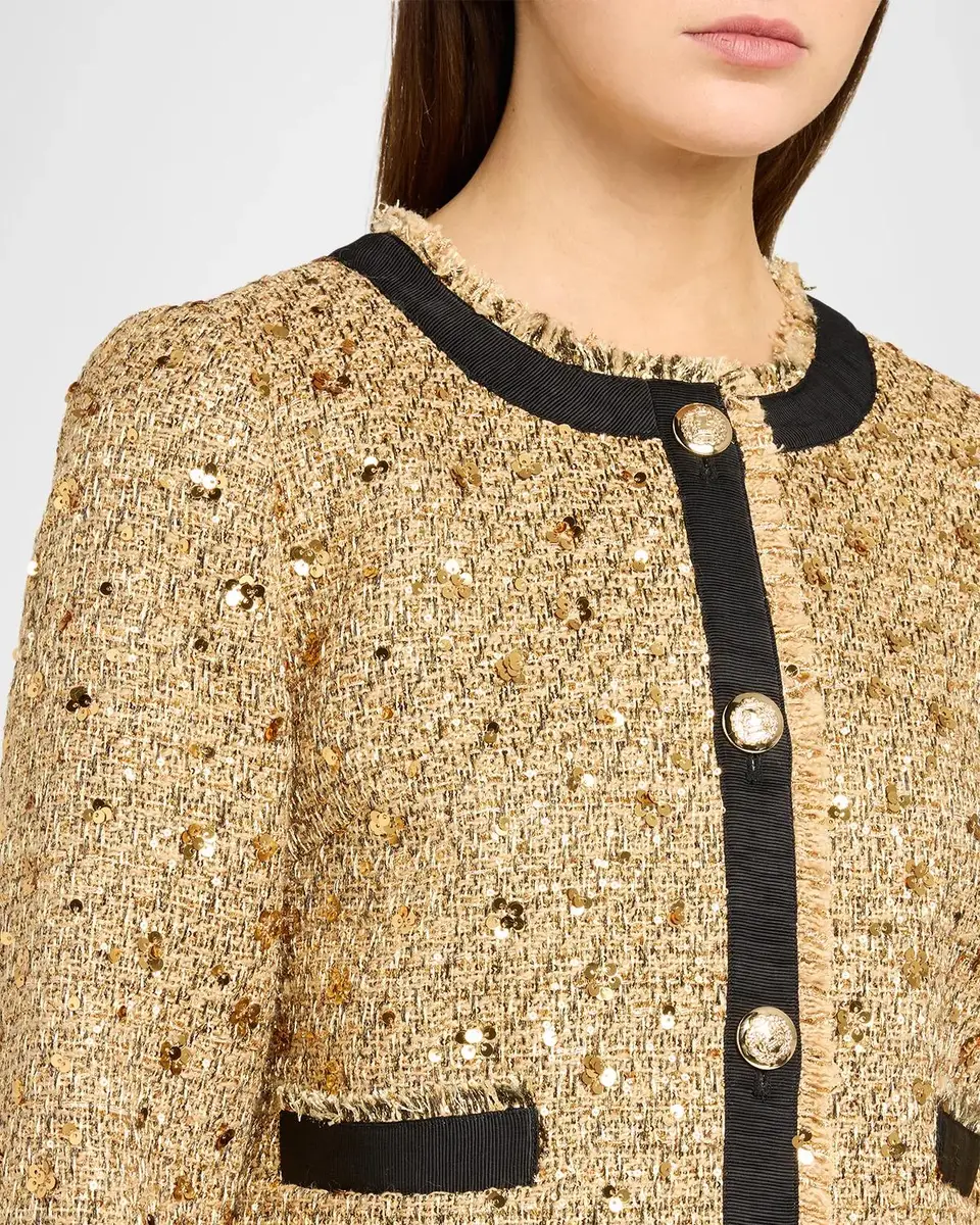 Elie Tahari The Hadley Sequin Tweed Lady Jacket | Thumbnail 5 Elie Tahari The Hadley Sequin Tweed Lady Jacket | Thumbnail 5
