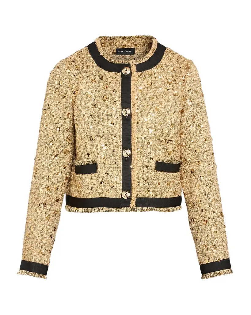 Elie Tahari The Hadley Sequin Tweed Lady Jacket
