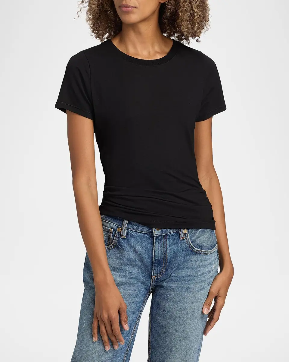 Ramy Brook Kate Ruched Cotton-Blend T-Shirt | Thumbnail 4 Ramy Brook Kate Ruched Cotton-Blend T-Shirt | Thumbnail 4