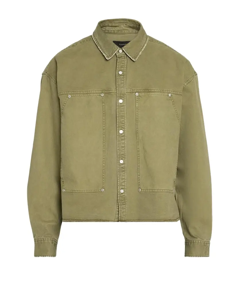 PURPLE Men's Cotton Twill Crop Shirt Jacket