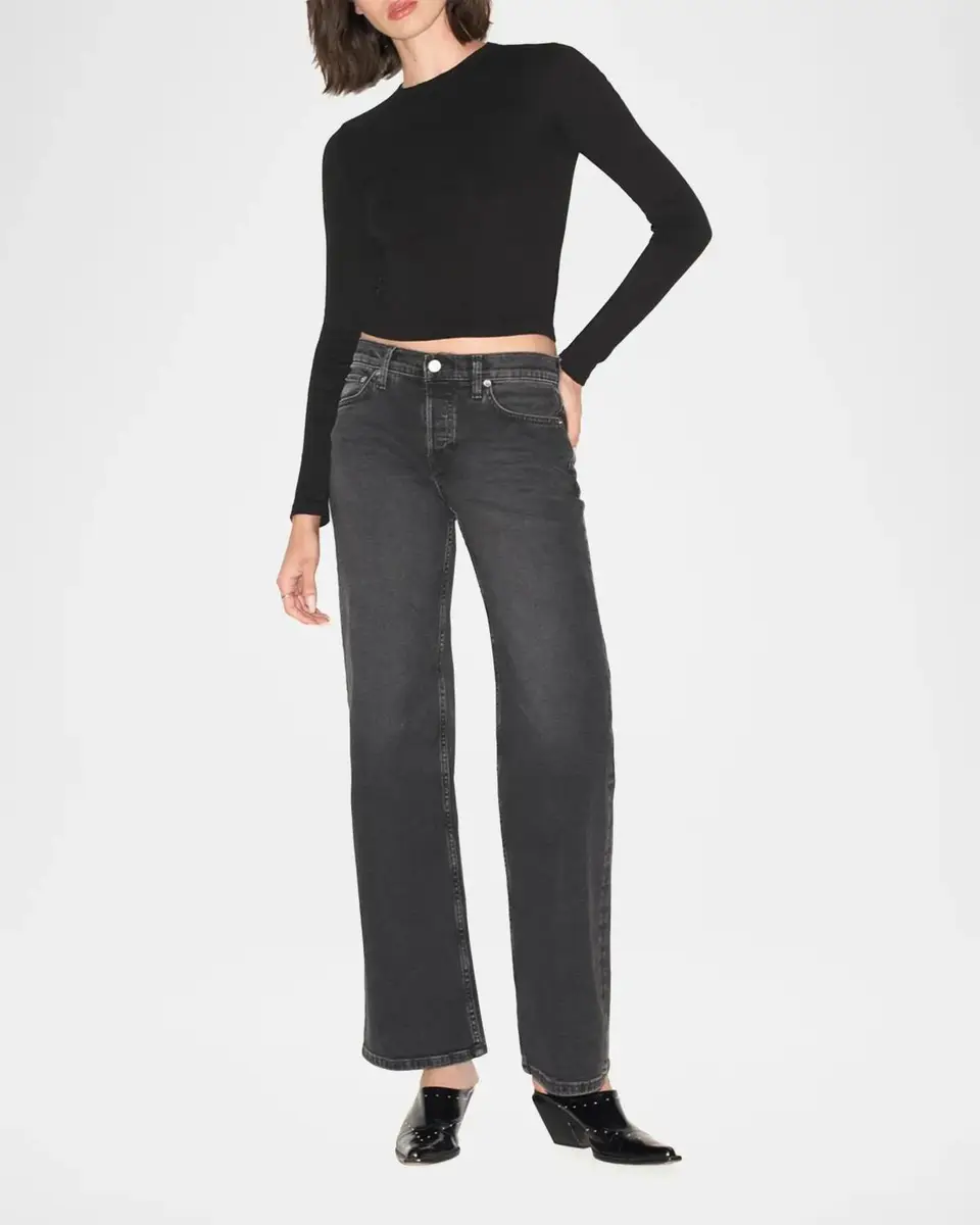 RE/DONE Laurel Mid-Rise Wide-Leg Jeans | Thumbnail 2 RE/DONE Laurel Mid-Rise Wide-Leg Jeans | Thumbnail 2