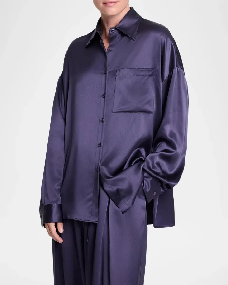 TWP Something Borrowed Shirt in Crepe Back Silk Satin | Thumbnail 5 TWP Something Borrowed Shirt in Crepe Back Silk Satin | Thumbnail 5