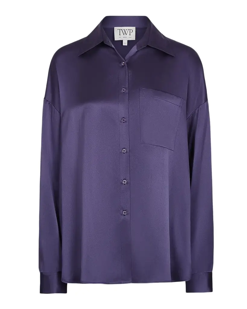 TWP Something Borrowed Shirt in Crepe Back Silk Satin