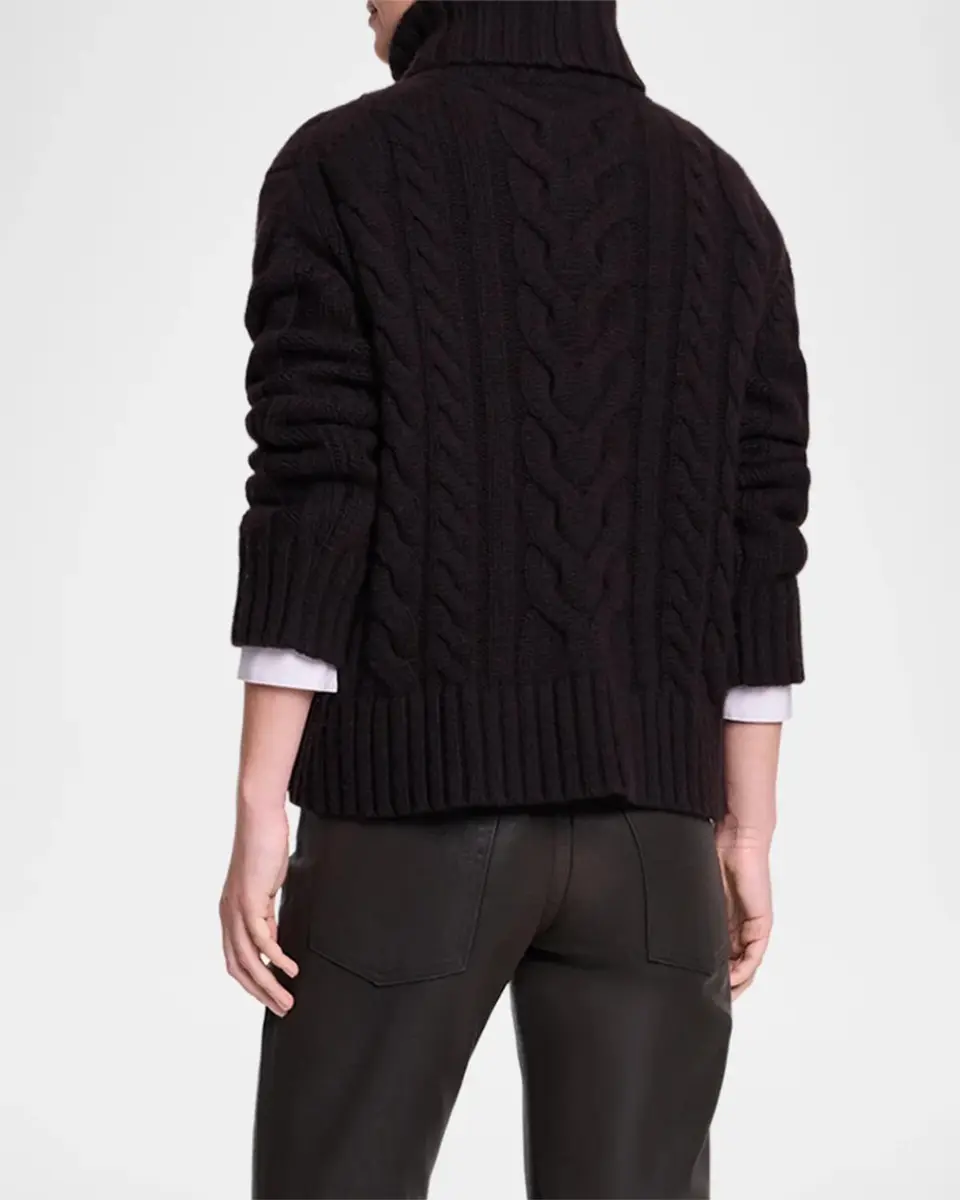 TWP Cashmere Turtleneck Cable-Knit Sweater | Thumbnail 3
