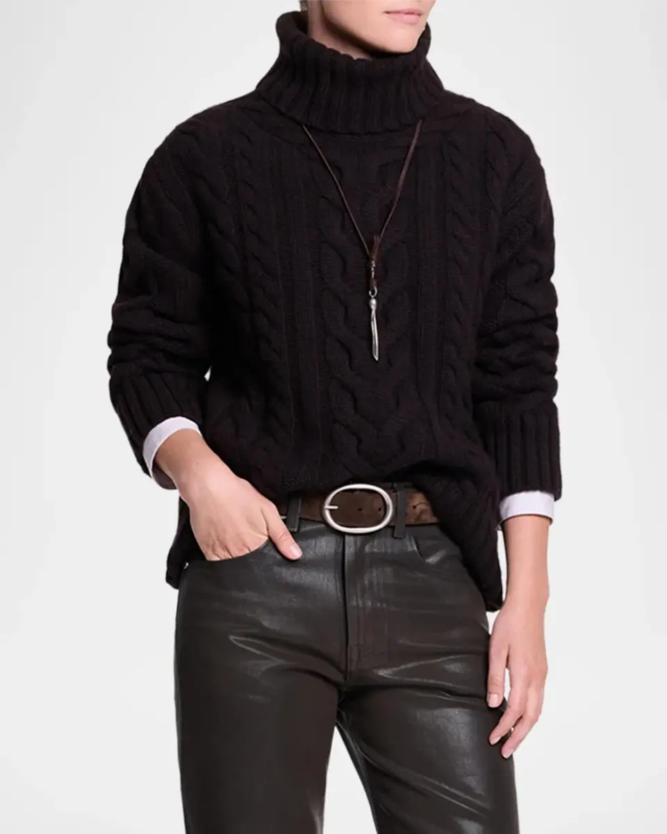 TWP Cashmere Turtleneck Cable-Knit Sweater | Thumbnail 4
