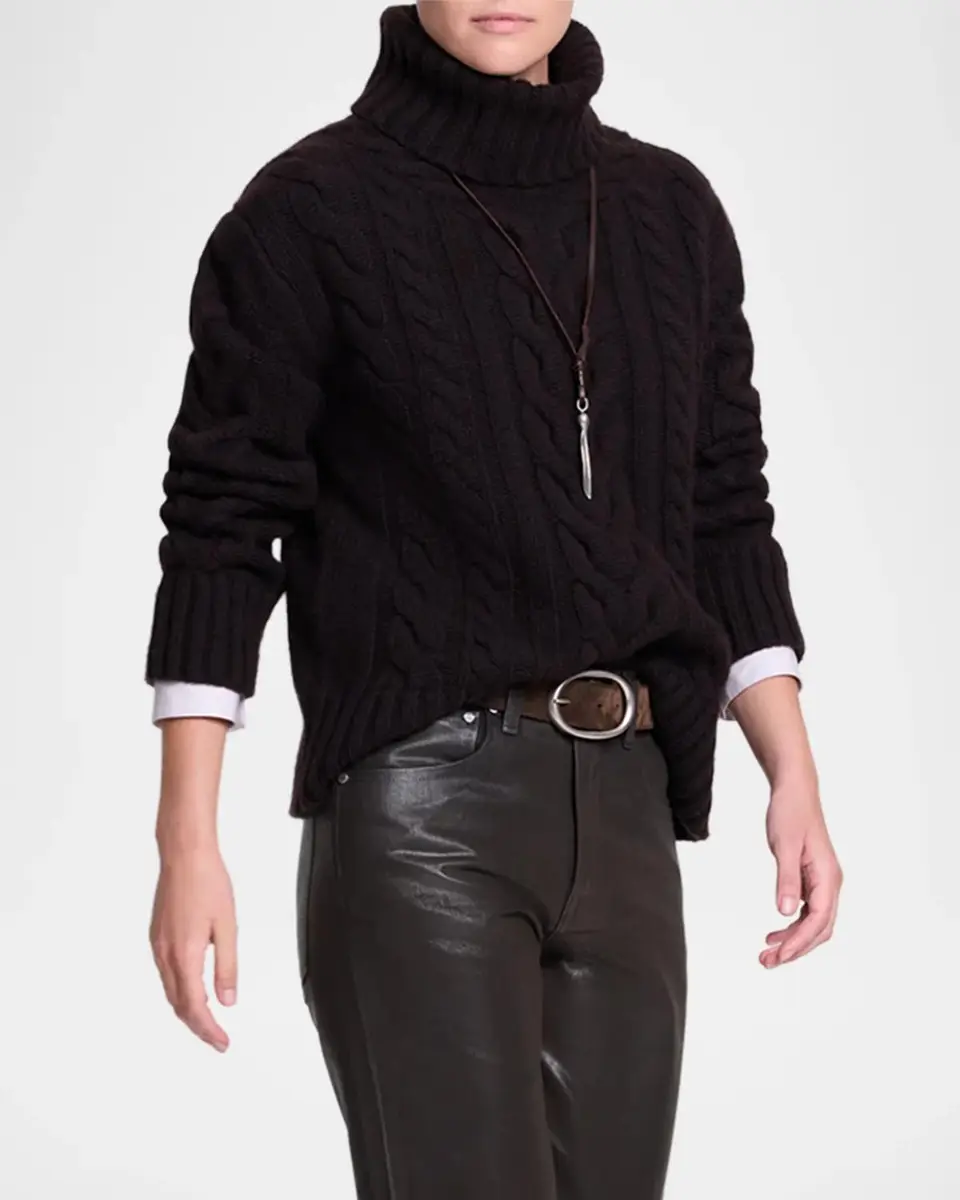 TWP Cashmere Turtleneck Cable-Knit Sweater | Thumbnail 6
