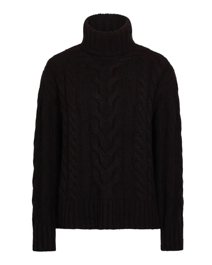 TWP Cashmere Turtleneck Cable-Knit Sweater