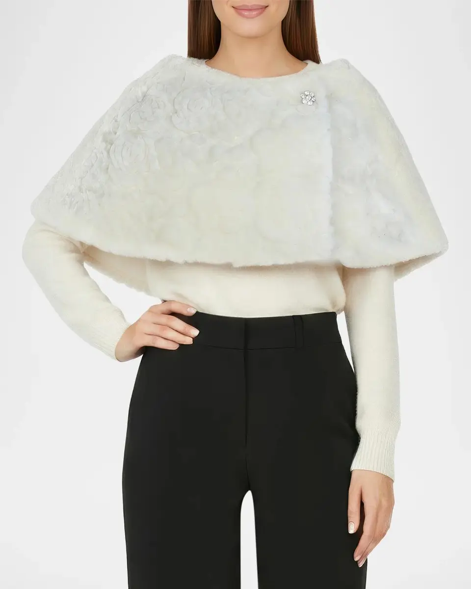 Gorski Select Rose-Cut Lamb Shearling Capelet | Thumbnail 4 Gorski Select Rose-Cut Lamb Shearling Capelet | Thumbnail 4