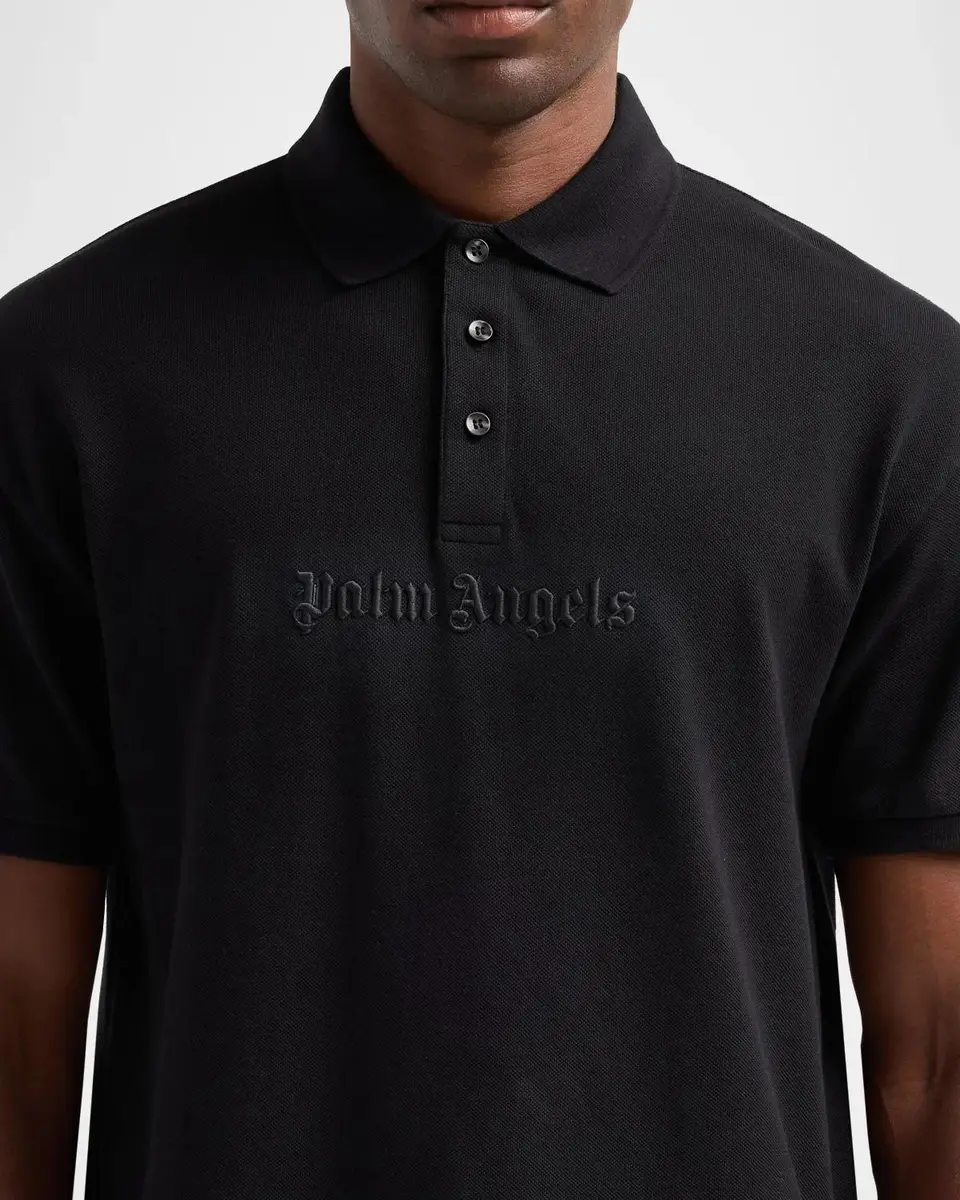 Palm Angels Men's Logo Cotton Polo Shirt | Thumbnail 5 Palm Angels Men's Logo Cotton Polo Shirt | Thumbnail 5