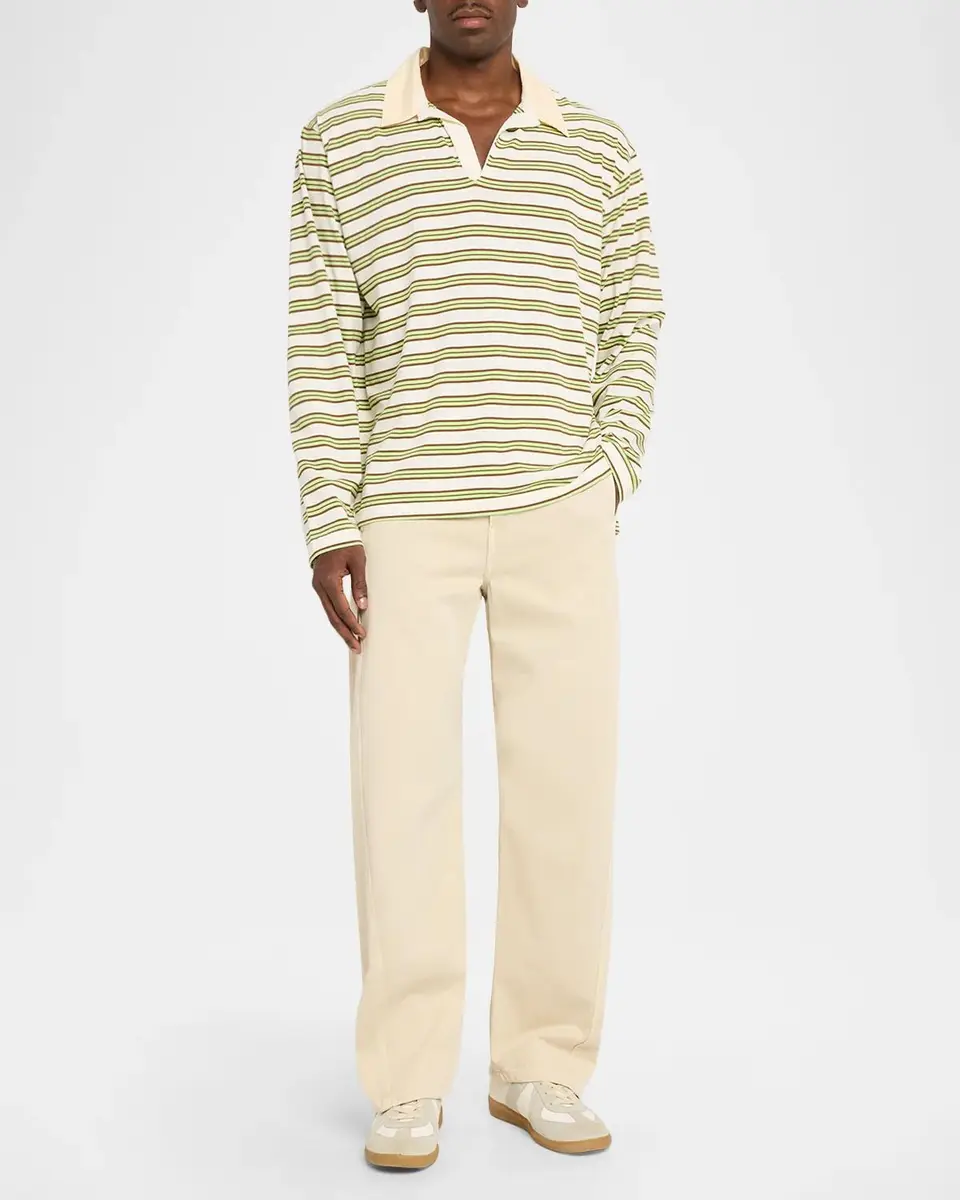 Sanderlak Men's Striped Cotton Polo Shirt | Thumbnail 2 Sanderlak Men's Striped Cotton Polo Shirt | Thumbnail 2