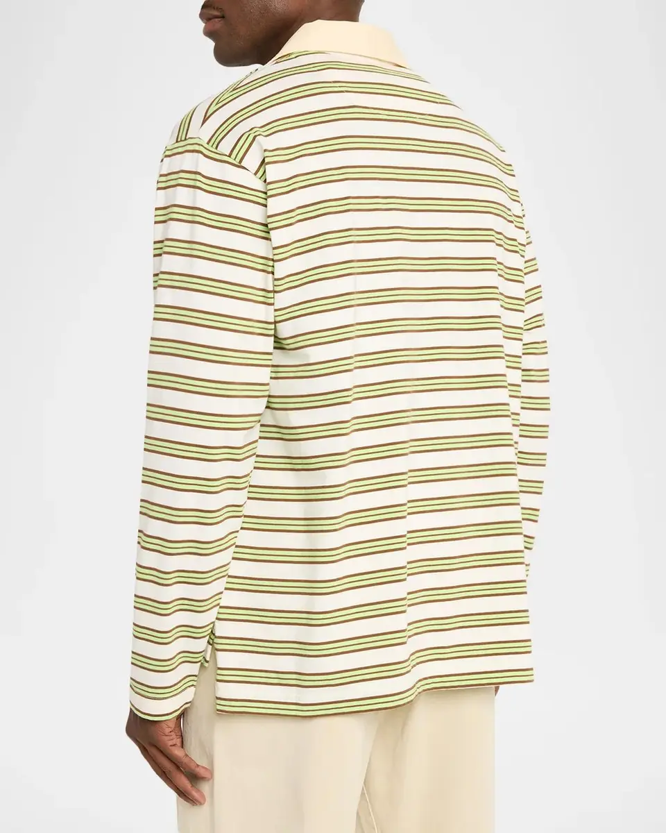 Sanderlak Men's Striped Cotton Polo Shirt | Thumbnail 3 Sanderlak Men's Striped Cotton Polo Shirt | Thumbnail 3