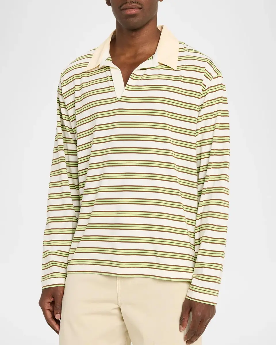 Sanderlak Men's Striped Cotton Polo Shirt | Thumbnail 4 Sanderlak Men's Striped Cotton Polo Shirt | Thumbnail 4