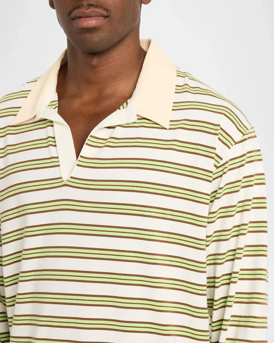 Sanderlak Men's Striped Cotton Polo Shirt | Thumbnail 5 Sanderlak Men's Striped Cotton Polo Shirt | Thumbnail 5