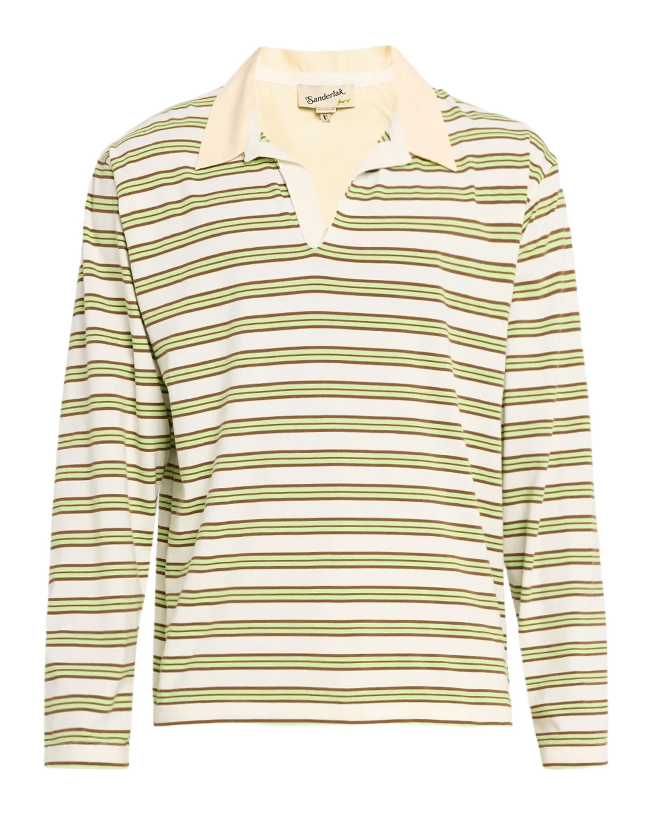 Sanderlak Men's Striped Cotton Polo Shirt