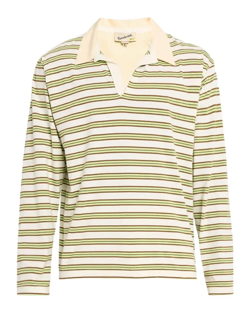 Sanderlak Men's Striped Cotton Polo Shirt