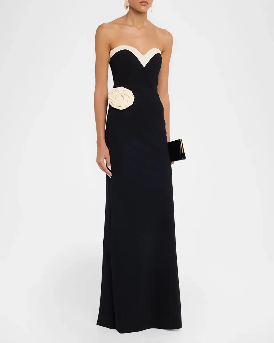 Chiara Boni La Petite Robe Strapless Sweetheart Rosette Gown | Thumbnail 4 Chiara Boni La Petite Robe Strapless Sweetheart Rosette Gown | Thumbnail 4
