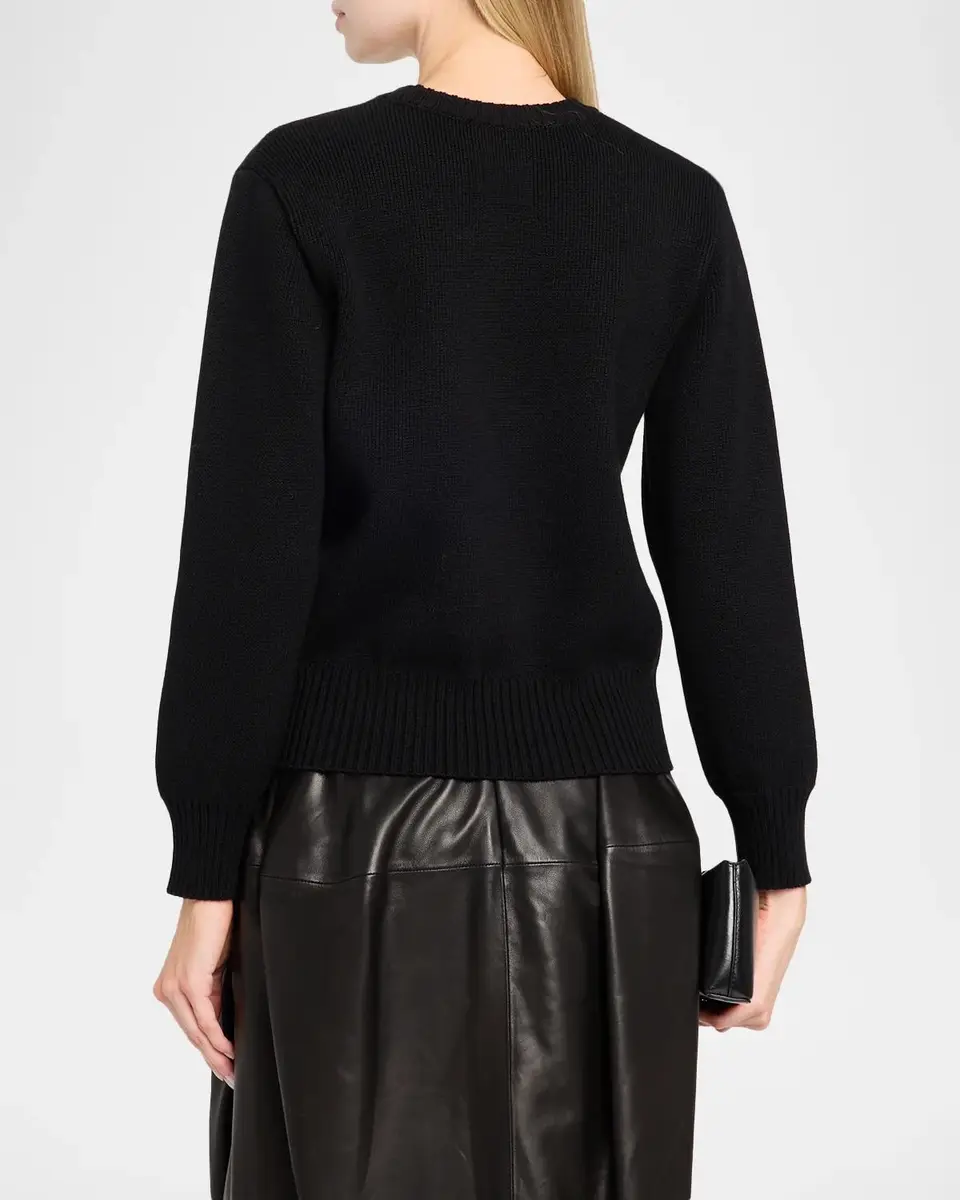 TOTEME Wool-Cotton Crewneck Sweater | Thumbnail 3 TOTEME Wool-Cotton Crewneck Sweater | Thumbnail 3