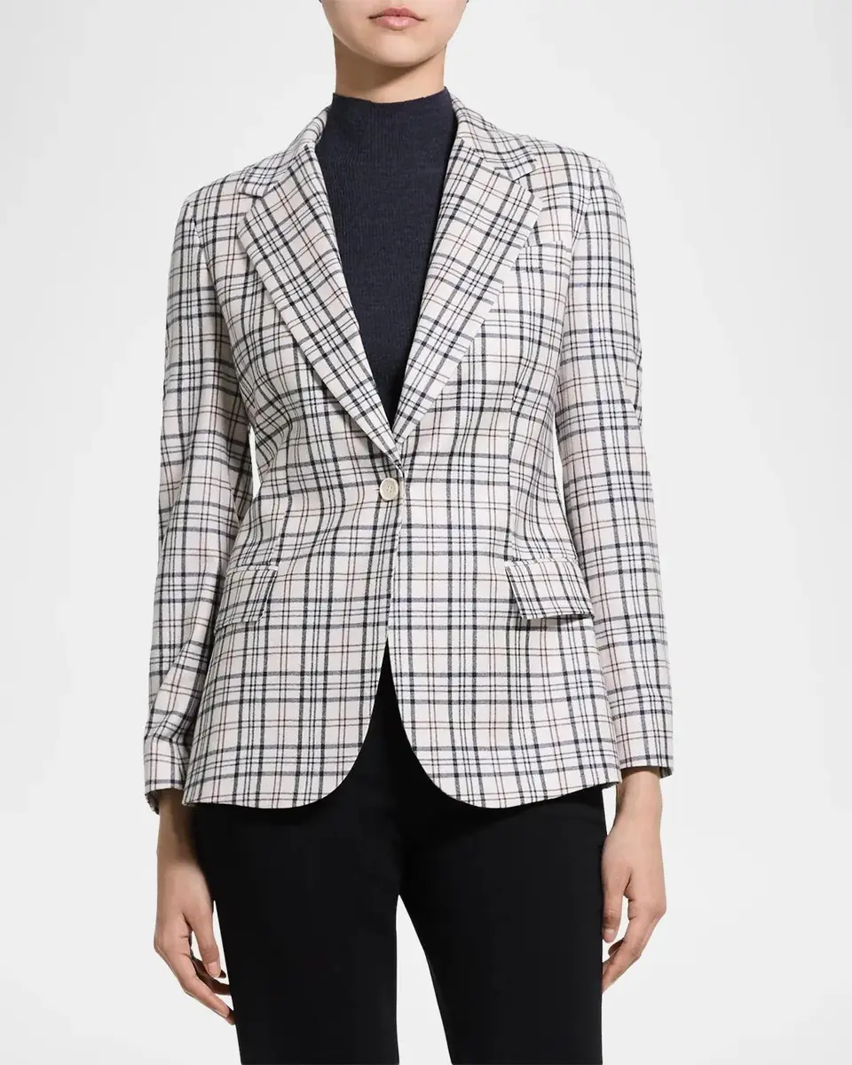Theory Lynnia Plaid Wool Blazer | Thumbnail 4 Theory Lynnia Plaid Wool Blazer | Thumbnail 4
