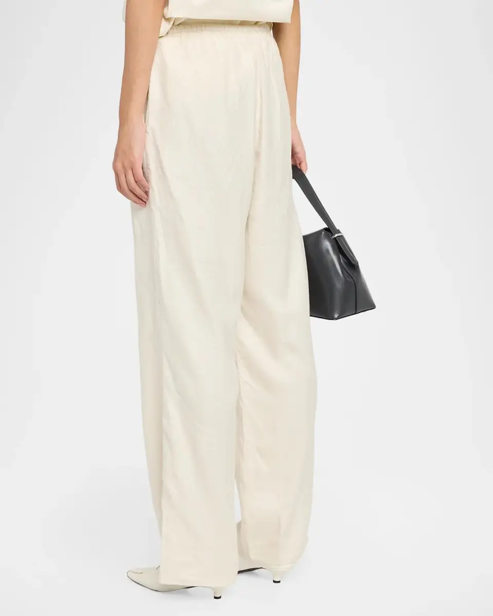 TOTEME Monogram Flannel Straight-Leg Trousers | Thumbnail 3 TOTEME Monogram Flannel Straight-Leg Trousers | Thumbnail 3