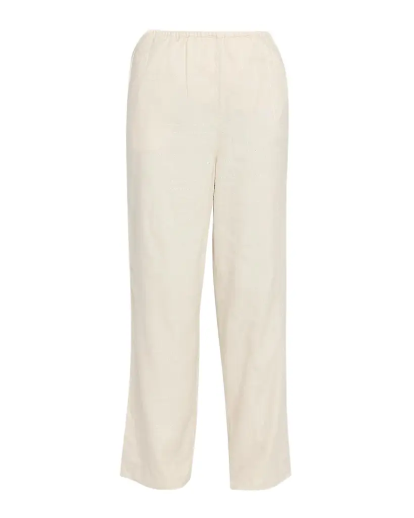 Monogram Flannel Straight-Leg Trousers