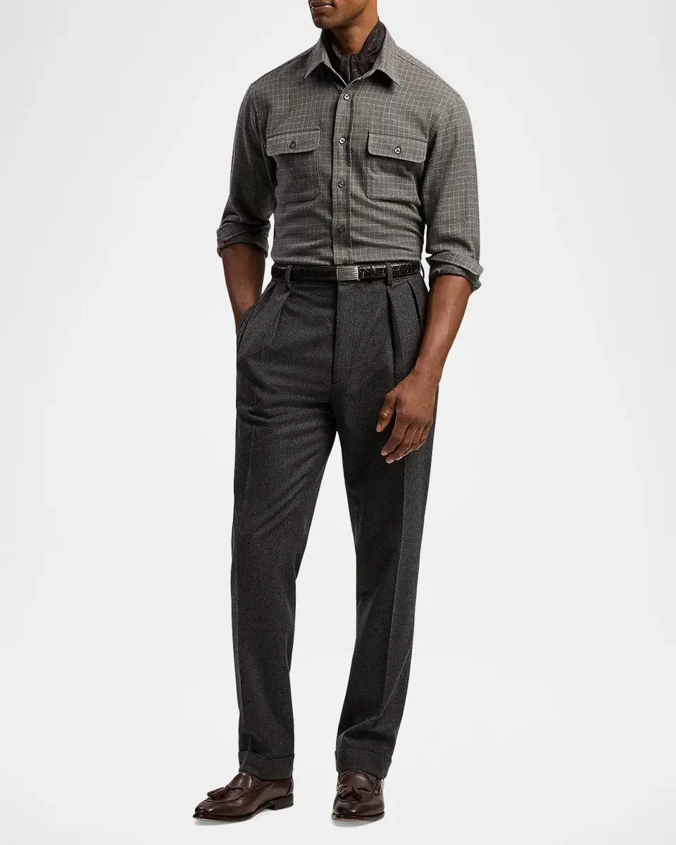 Ralph Lauren Men's Tattersall Cotton Flannel Shirt | Thumbnail 2 Ralph Lauren Men's Tattersall Cotton Flannel Shirt | Thumbnail 2