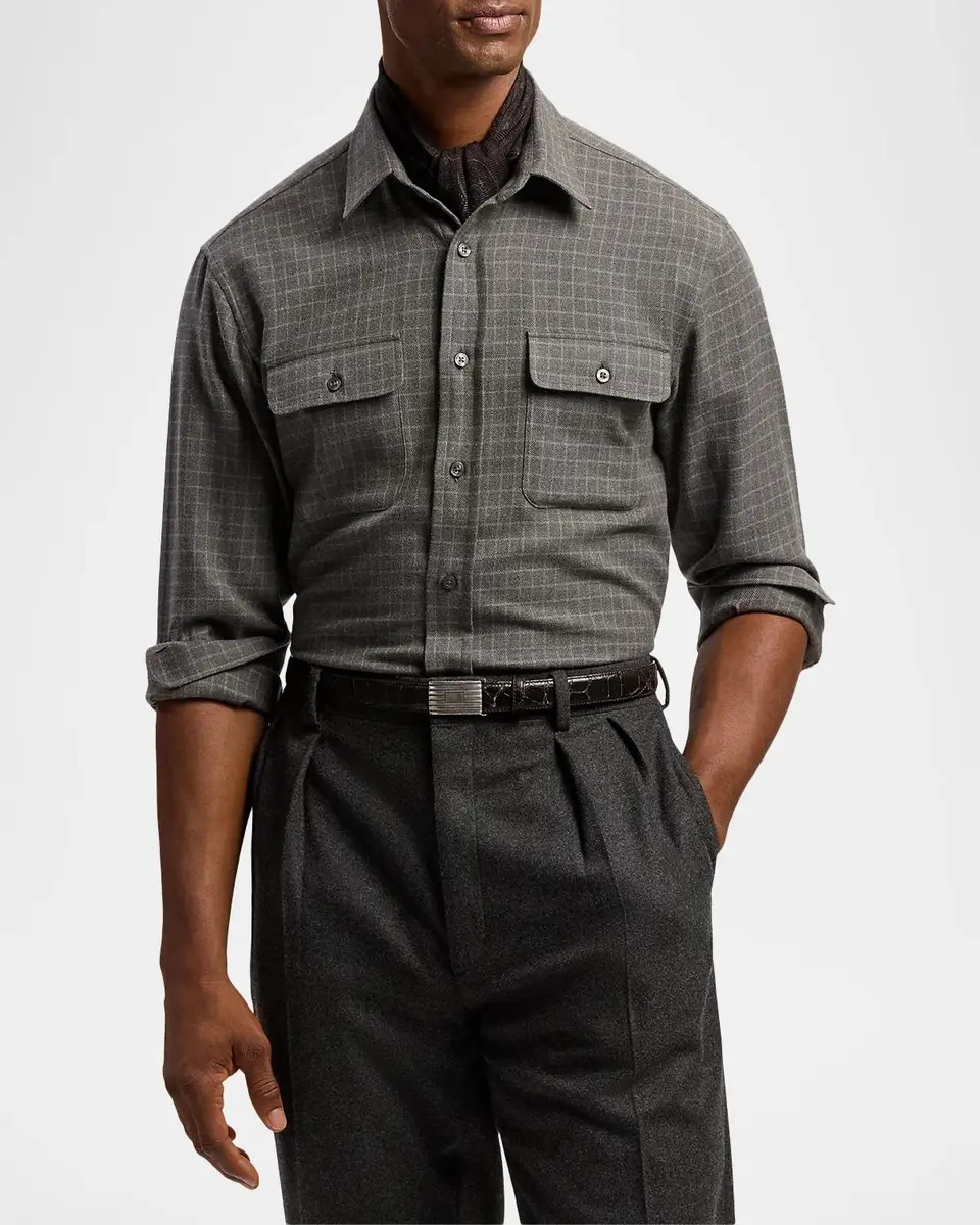Ralph Lauren Men's Tattersall Cotton Flannel Shirt | Thumbnail 4 Ralph Lauren Men's Tattersall Cotton Flannel Shirt | Thumbnail 4