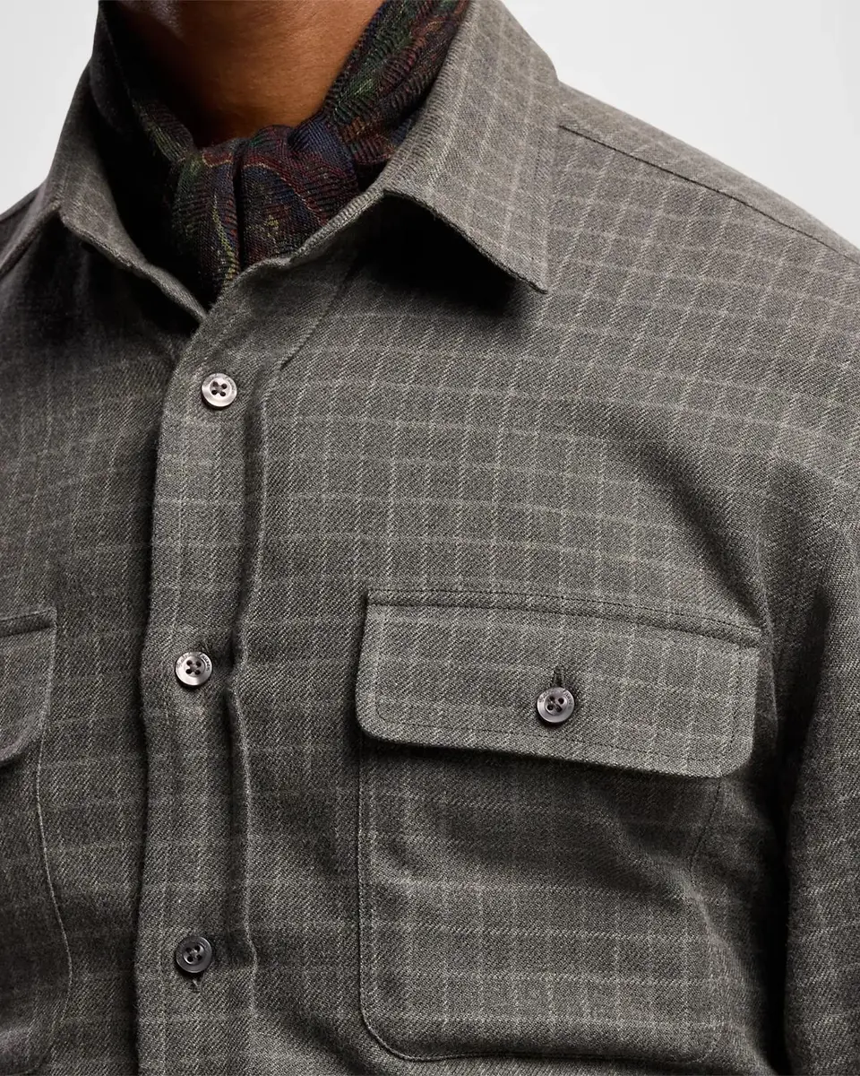 Ralph Lauren Men's Tattersall Cotton Flannel Shirt | Thumbnail 5 Ralph Lauren Men's Tattersall Cotton Flannel Shirt | Thumbnail 5