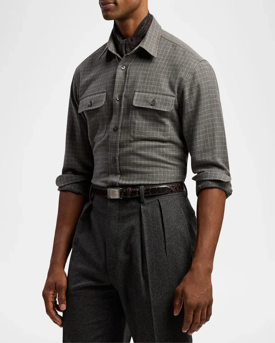 Ralph Lauren Men's Tattersall Cotton Flannel Shirt | Thumbnail 6 Ralph Lauren Men's Tattersall Cotton Flannel Shirt | Thumbnail 6