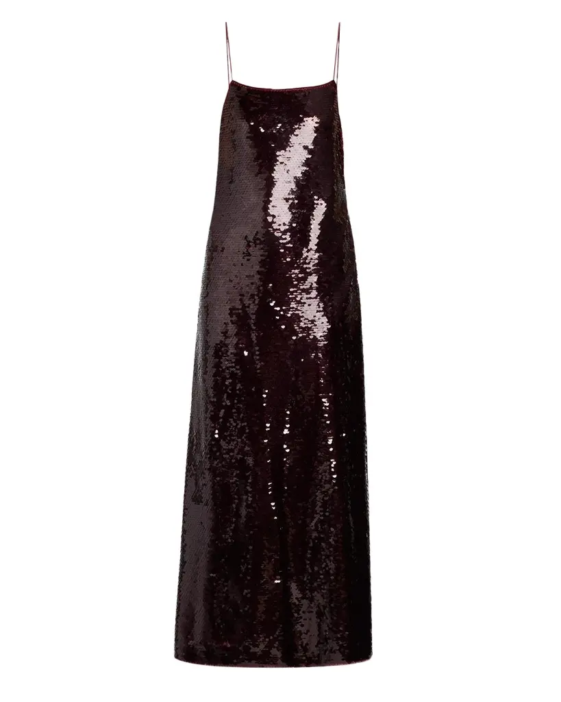 Alberta Ferretti Sequined Maxi Slip Dress